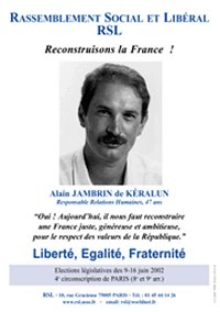 Alain Jambrin de Keralun : Rassemblement social et libral